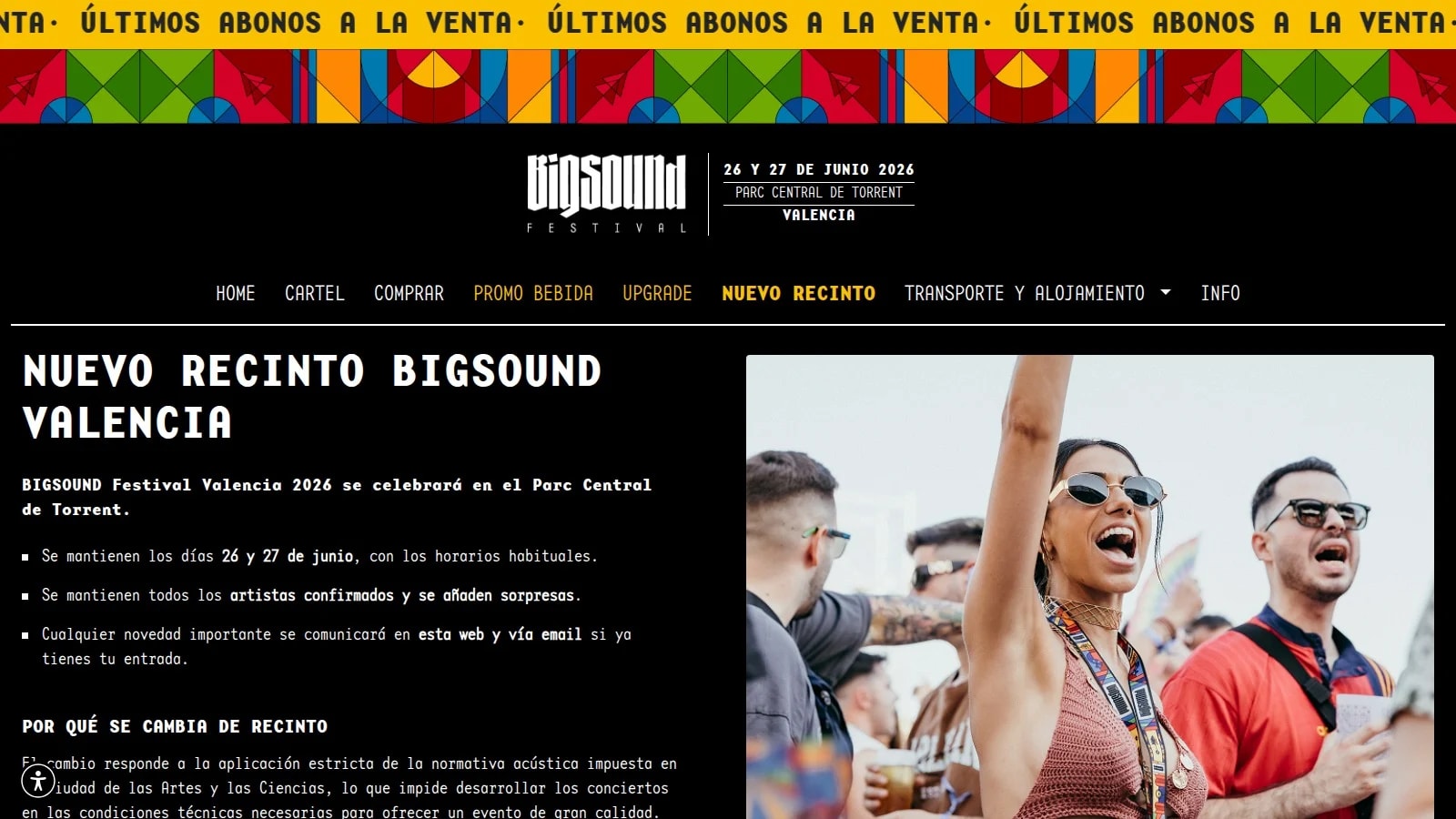 Толпа зрителей на фестивале BigSound в Валенсии — фото с официальной страницы Nuevo Recinto
